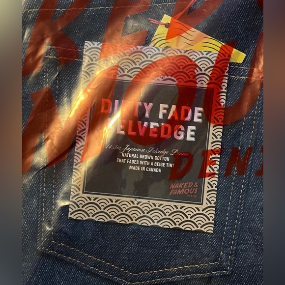 Naked & Famous Dirty Fade Selvedge Jeans - Super Guy - Size 34 - Picture 3 of 3